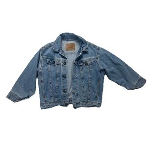 Vintage Levi's Kids Denim Jacket Made in‎ USA Size 6X Trucker Jean Jacket Blue